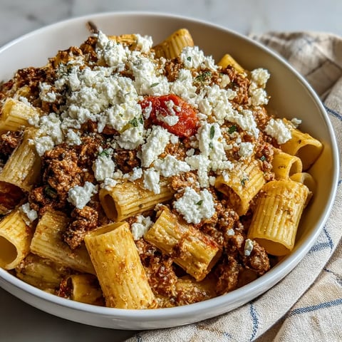 A bowl of pasta with tomatoes and sausage.