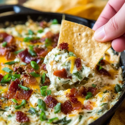A hand is grabbing a piece of a baked jalapeno popper dip.