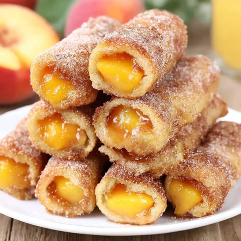 Peach Pie French Toast Roll Ups.