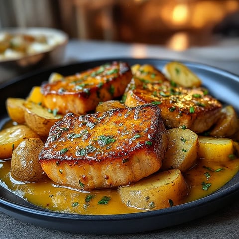 A plate of chicken with a sauce on it.