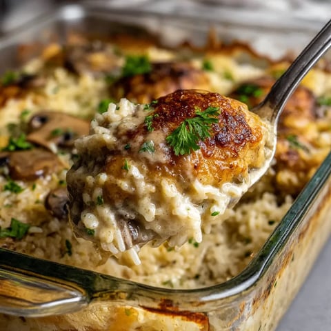 A fork is in a pan of smothered chicken and rice.