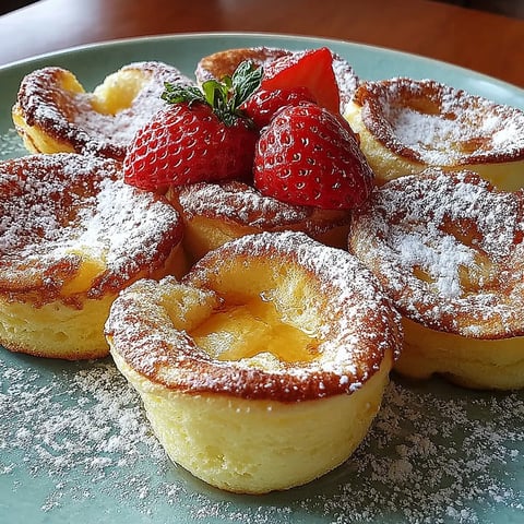 A plate of pastries with a strawberry on top.
