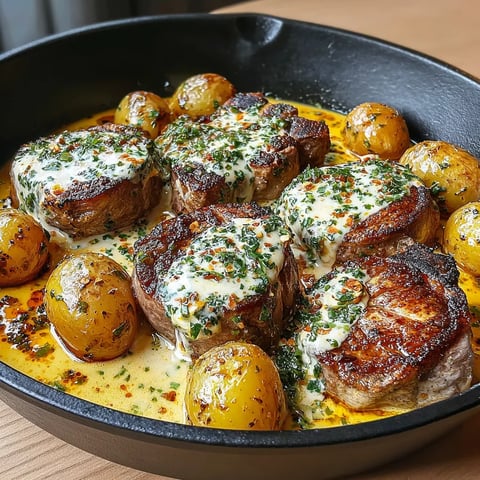 A plate of food with meat and potatoes.