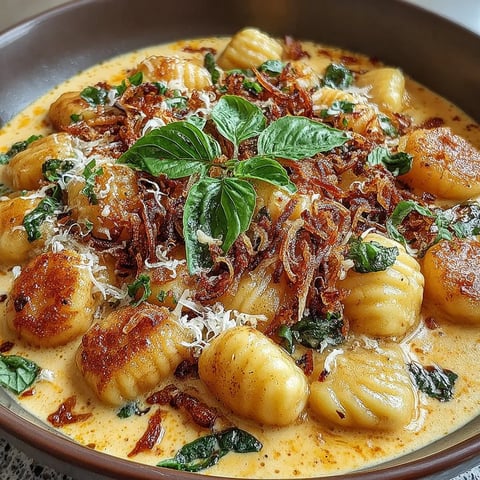 A bowl of food with a green leaf on top.