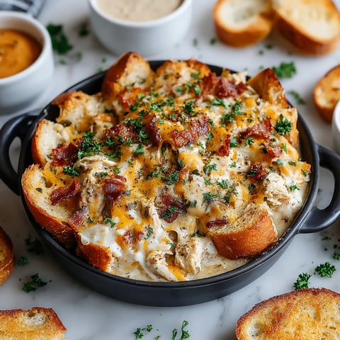 A dish of food with bread and cheese.