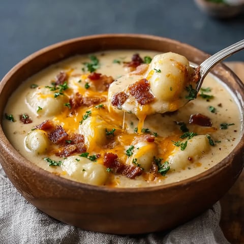 A bowl of soup with a spoon in it.
