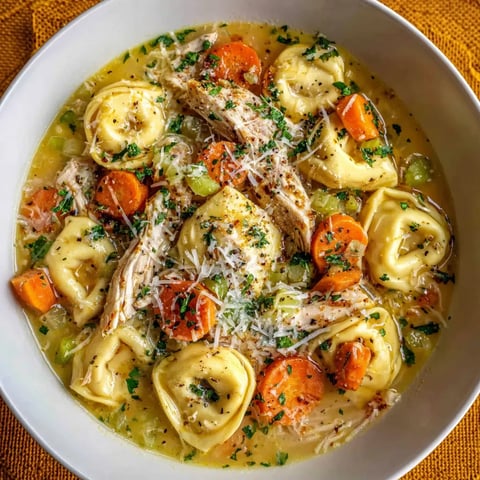 A bowl of soup with chicken and vegetables.
