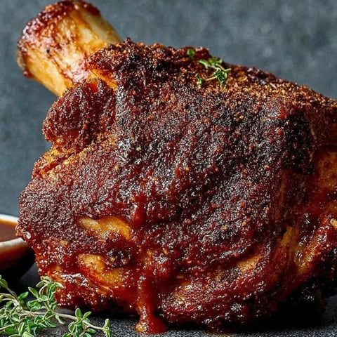 A close up of a piece of meat with a sprig of parsley on top.