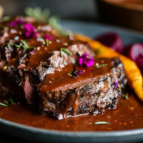 A plate of meat with sauce on it.