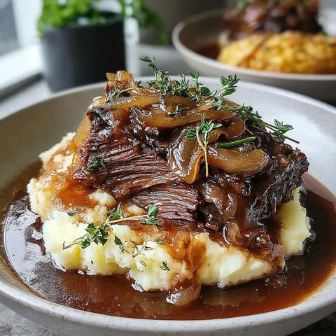 A plate of food with a steak and onions.