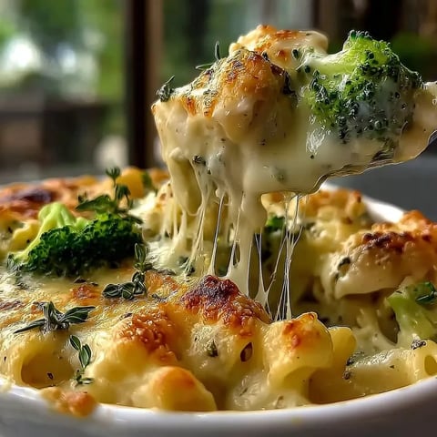 A bowl of food with broccoli and cheese.