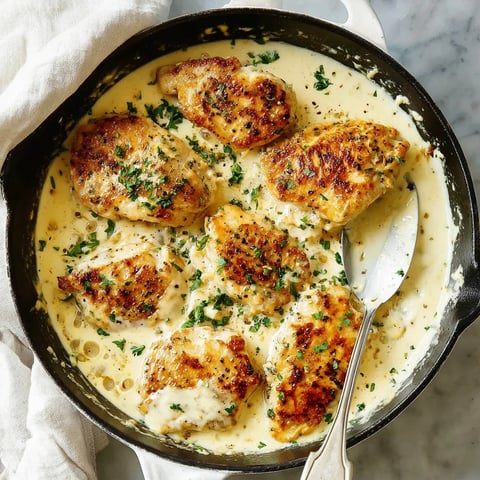 A pan of chicken with a spoon in it.