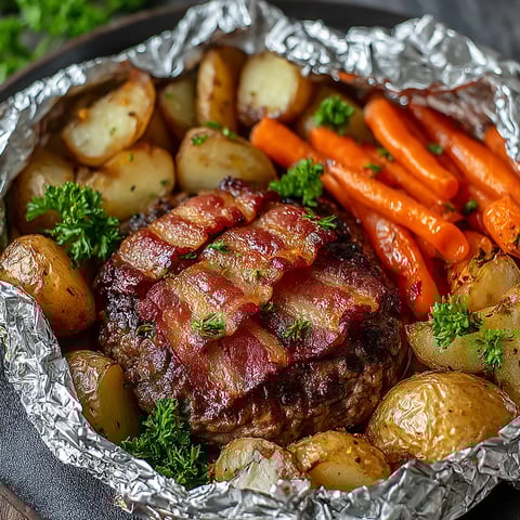 A plate of meat and potatoes.