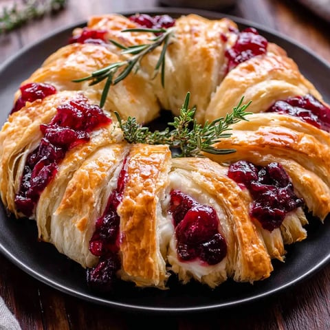 A plate of food with a pastry on it.