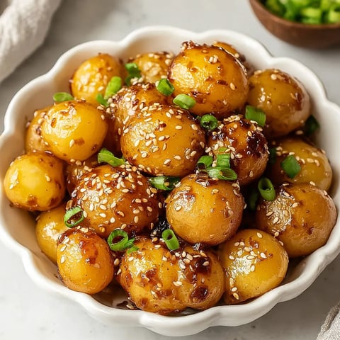 A bowl of potatoes with green onions.