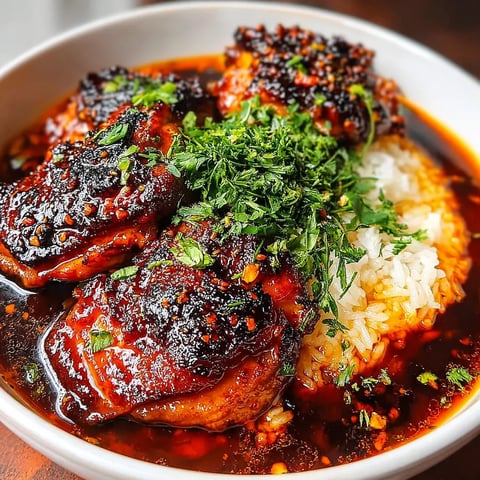 A bowl of food with rice and meat.