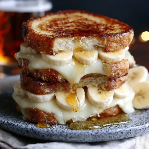A stack of bananas and cheese.
