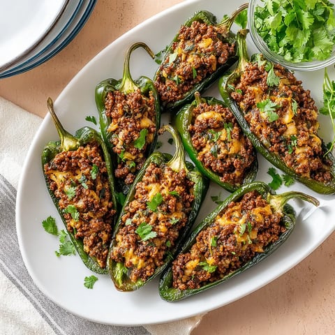 A plate of food with peppers and meat.