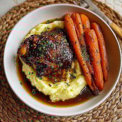A plate of food with meat and carrots.